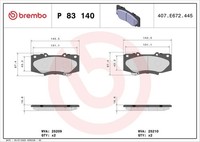 Brembo Bremsbelagsatz, Scheibenbremse P 83 140 FüR Toyota
