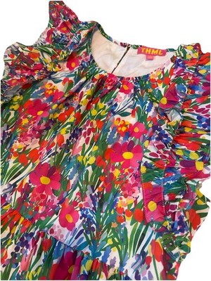 THML Boutique Floral Layered Dress Women s Large With Pockets