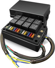 Panel Mount Fuse & Relay Holder, 5-Pin JD1914 40A Relays Included