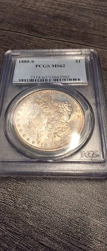 1880 S Morgan Silver Dollar Pcgs MS 62