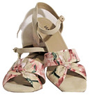 NEW  Ladies VANELI Beige Floral Leather Sandal Heels Shoes 9 1/2 M 9.5 Orig $175 — photo 2