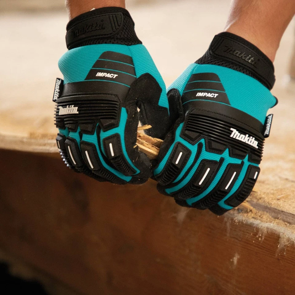 Makita 1-Pr/Size-XL Unisex T-04260 Advanced Impact Demolition Gloves, Teal/Black - Image 3 of 4