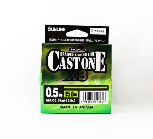 Sunligne P.E Ligne X8 Cast One HG 150M P.E 0.5 8lb Light Green (8606)