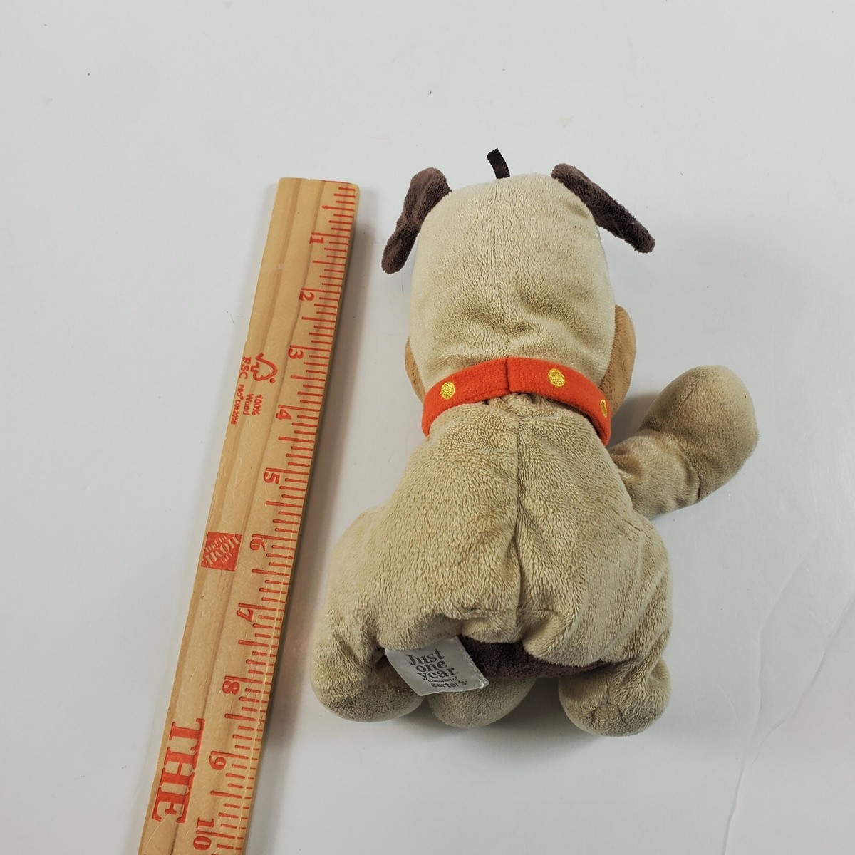 訳あり＊fluffyteddy【No.41】 Carters Just One Year Plush Bulldog Brown Puppy Dog Baby Lovey Toy