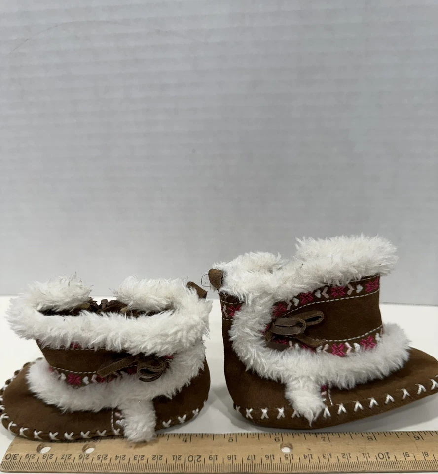 Botas de cuero para bebé niña talla 6-12 meses Foto 3 de 4