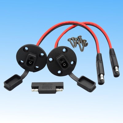 2-Pack SAE Extension Cables With Reverse Adapters - 10AWG Heavy Duty For Solar & Vehicles