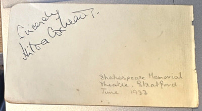 HILDA COXHEAD - BÜHNENSCHAUSPIELER - AUTOGRAMM - 1933