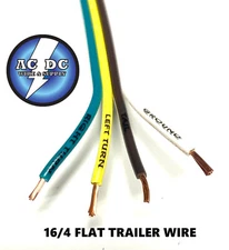 Flat Trailer Light Cable Wiring Harness 25 Feet 16 AWG 4 Wire COPPER