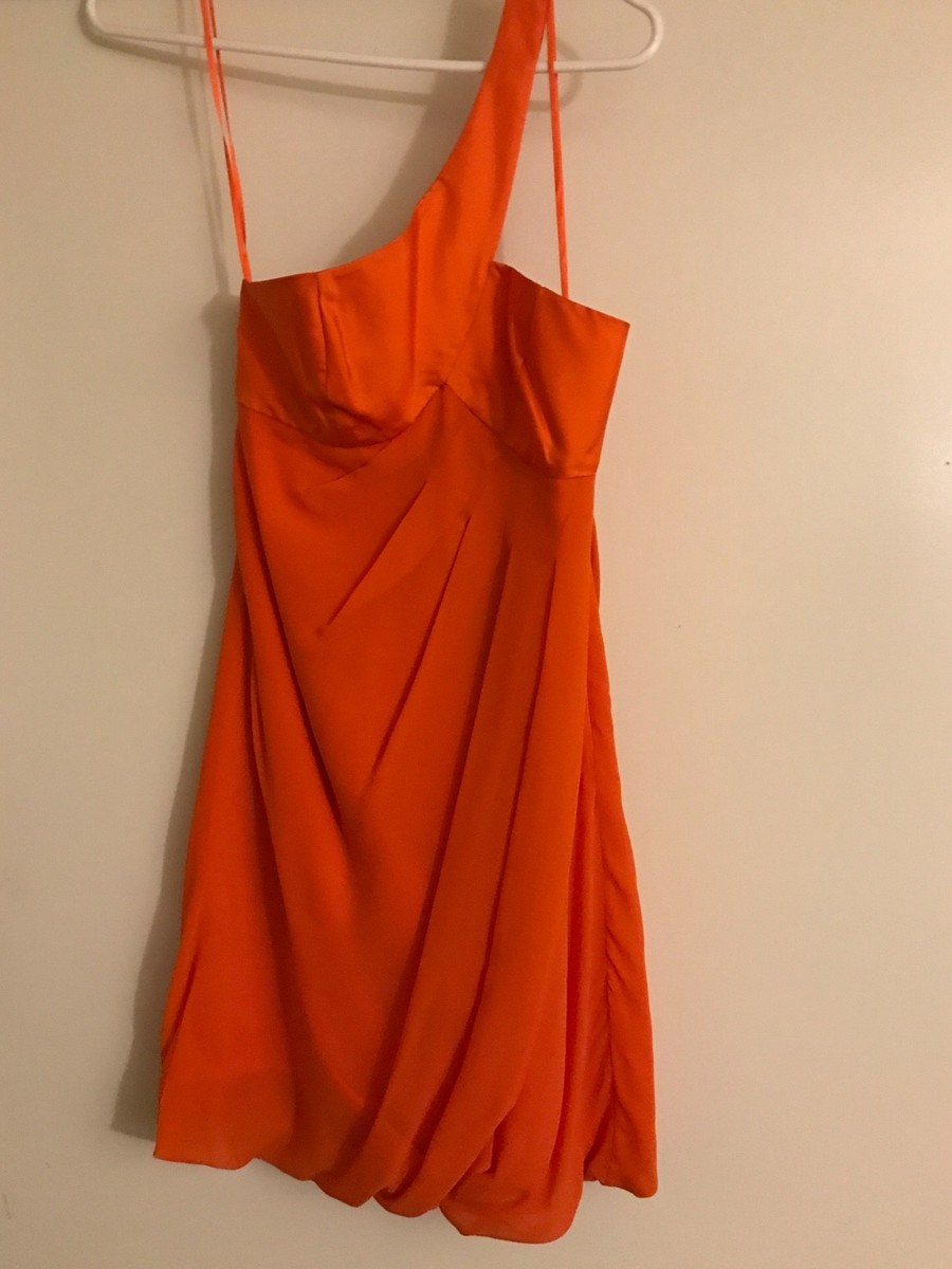 armani exchange orange dress Armani Exchange 100% Silk Chiffon orange dress Size 0 New with tag