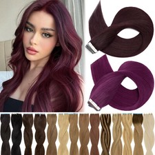 Invisible Tape In Russian Remy Thick Human Hair Extensions Skin Weft Straight US