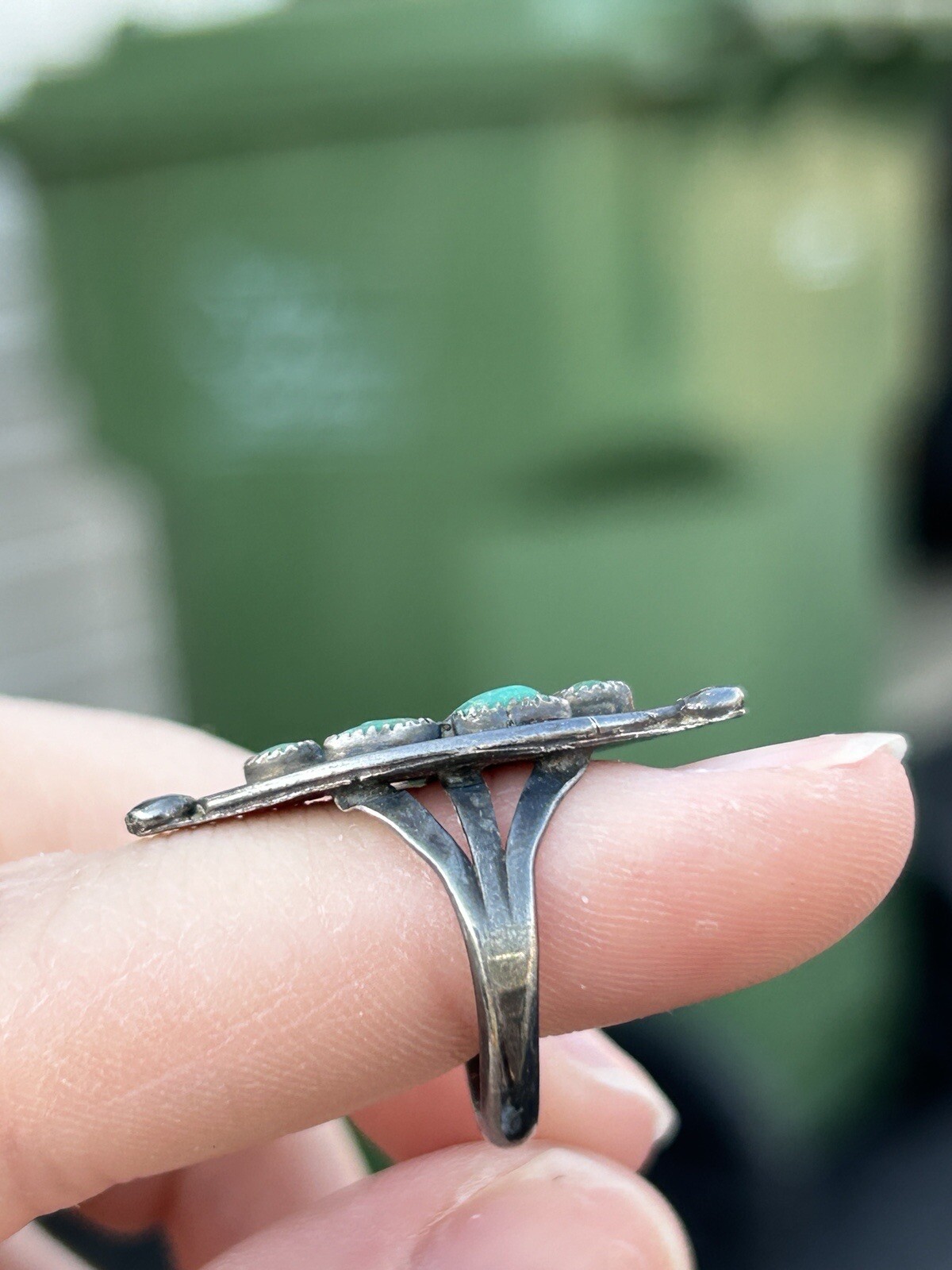 Native Sterling Silver Multi Turquoise Navette Ri… - image 20