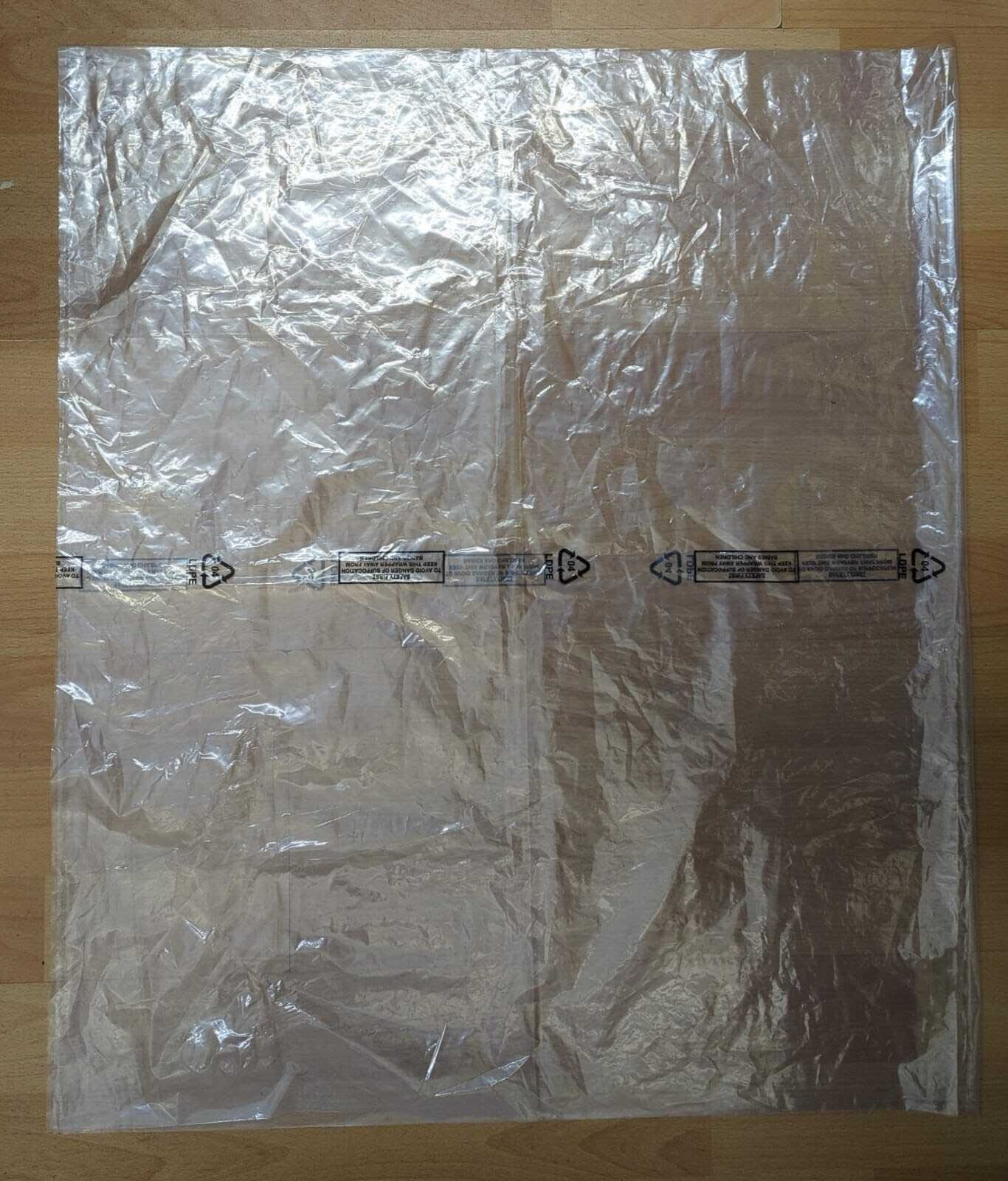 Bolsas impresas de polietileno transparente Bolsas de LDPE 26" x 45" calibre 120