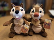 NWT 2016 Disney Parks 7" CHIP  DALE Chipmunks Bean Bag Plush Lot-Super Cute