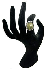 Gold over Sterling Silver Vermeil Faceted Green Stone CZ Ring Size 6.25