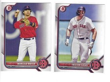 Marcelo Mayer/ Triston Casas - 2022 Bowman (1 each) - Top Prospects - Red Sox