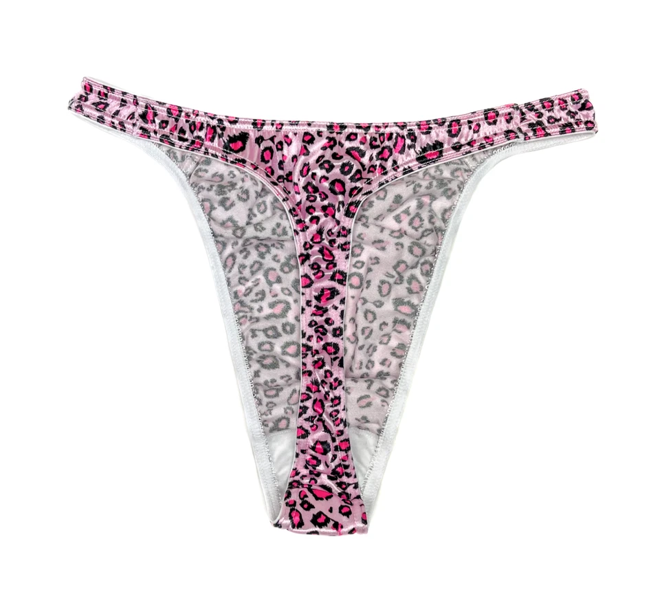 Second Skin Satin Thong Animal Print L - Image 2 of 2