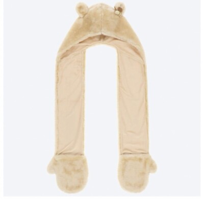 Disney Winnie The Pooh Fluffy Cap Long Scarf Tokyo Disneyland