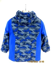 SWISS TECH SZ Children-Boys M (8) 100% Polyest Blue Gray Hooded Overcoat Jacket