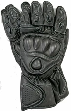 Riparo Motorcycle Gauntlet Genuine Leather Gloves - Black