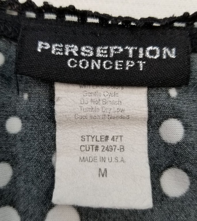 Perseption Concept Blouse Womens Medium Black Whi… - image 4