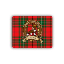 MacAlister Family Crest Scottish Clan Tartan Rubber Mat 8" x 9.5" x 3/16th