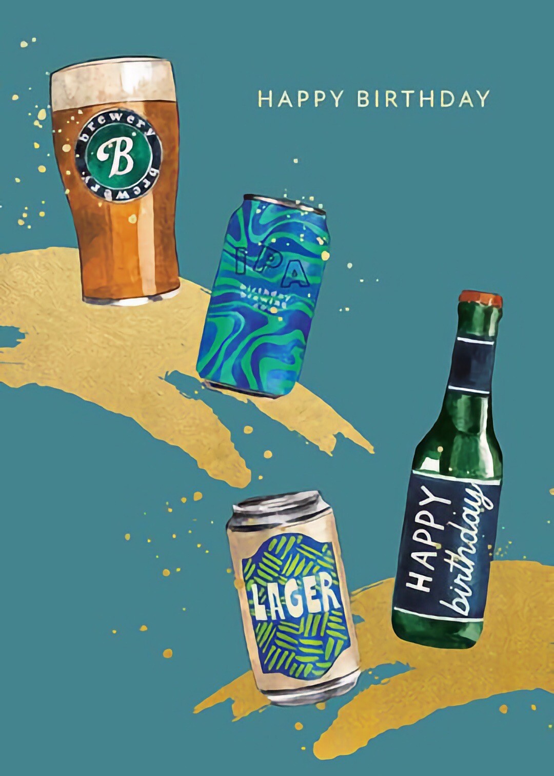 Happy Birthday Premium Card Beer Lager Open Male Son Dad Grandad Friend Uncle