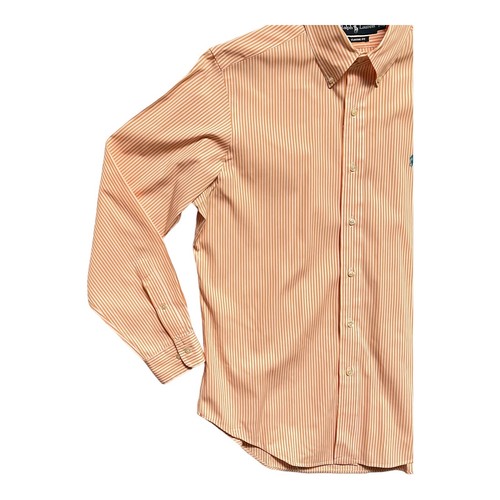 Ralph Lauren Shirt Mens Large Long Sleeve Striped Orange Sherbet Classic Fit - Picture 4 of 12