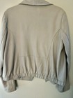 SAM EDELMAN Women’s SZ L LEATHER BOMBER JACKET LT GRAY ZIP DRAPE — photo 8