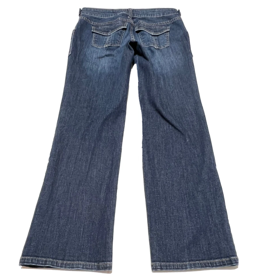 Pantalones de mezclilla para mujer Simply Vera 4 27W tiro bajo ajustados capri elásticos azules Foto 3 de 4