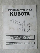 Kubota B-3044 Quick-Hitch B Operator's Manual Fits B-2400 B-2100 B-1700 Tractors