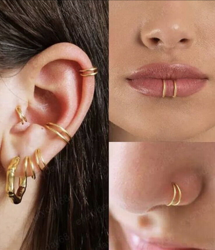 8.5mm Gold Leaf Nose Ring, Boho Nose Hoop, Gold Nose Jewelry, Nose Piercing,  Unique Leaf Hoop, Bohemian Nose Ring - Etsy