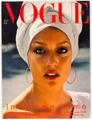 JERRY HALL Charlotte Rampling NORMAN PARKINSON Vogue July 1975 Marie Helvin ABDY