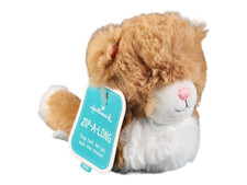 Hallmark ZIP-A-LONG Vibrating Plush Toy Mini 4" Cat Kitty Tug Tail Let Go Moves