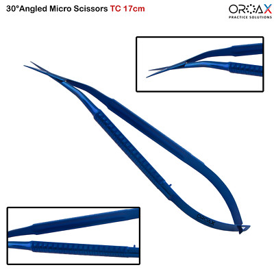 30° Micro Scissors TC 17cm For Delicate Surgeries or Dissections Oral Cavity