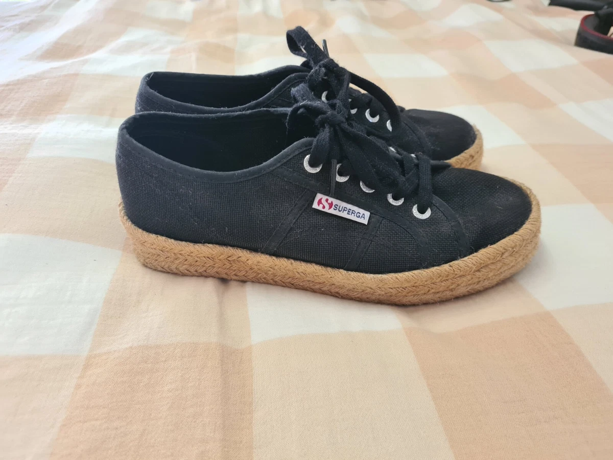 Superga cheap black espadrilles