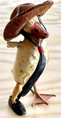 FOLK ART Peg Legged Boy Scout Duck  Sculpture Iowa Artist A. Masterpole