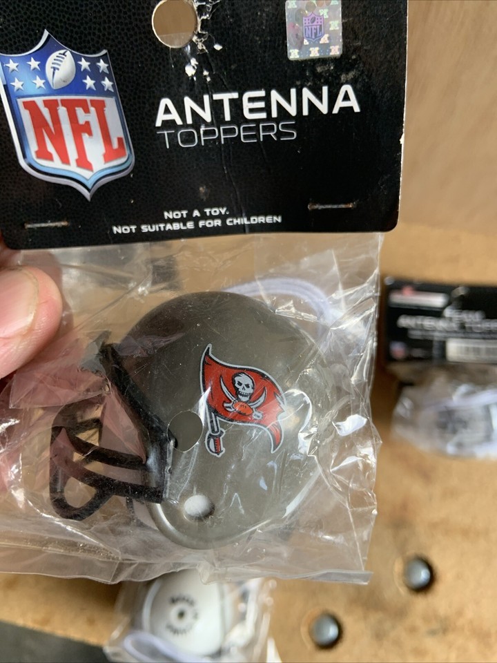 (4) Vintage NFL Antenna Team Topper Tampa Bay Bucs Football Helmet