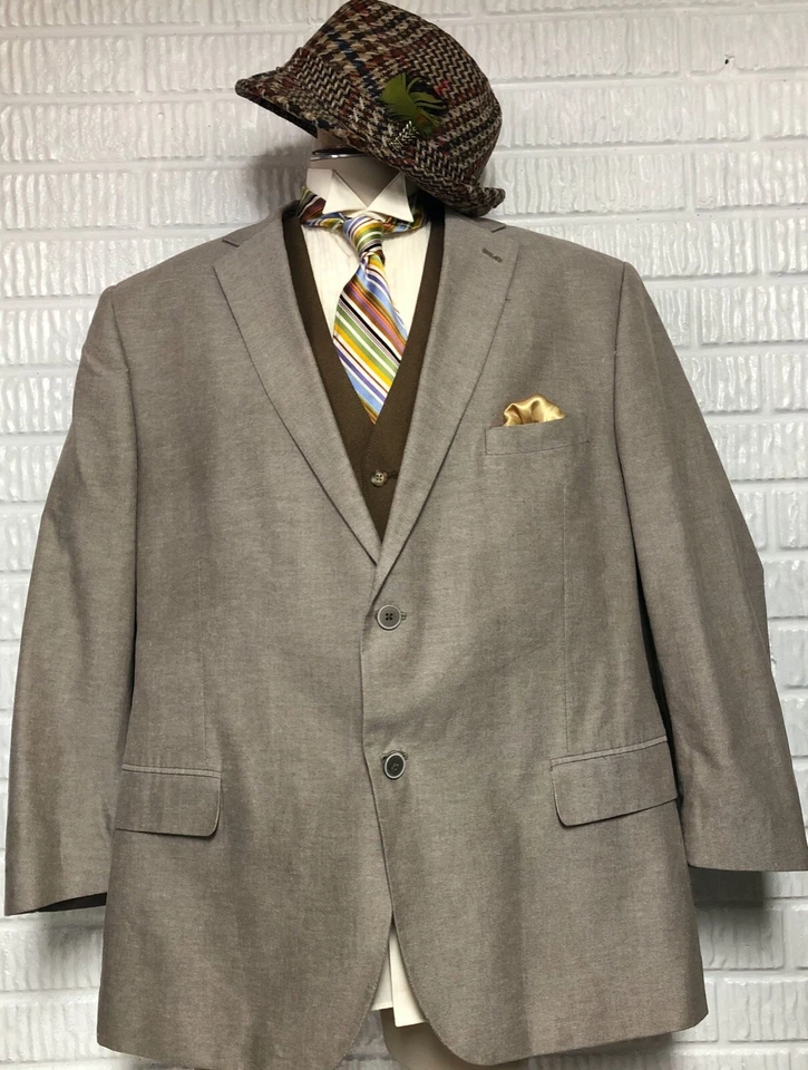 $175 Abrigo Deportivo Blazer John Bartlett 52R Marrón Claro Algodón Calce Clásico 722142 Foto 2 de 4