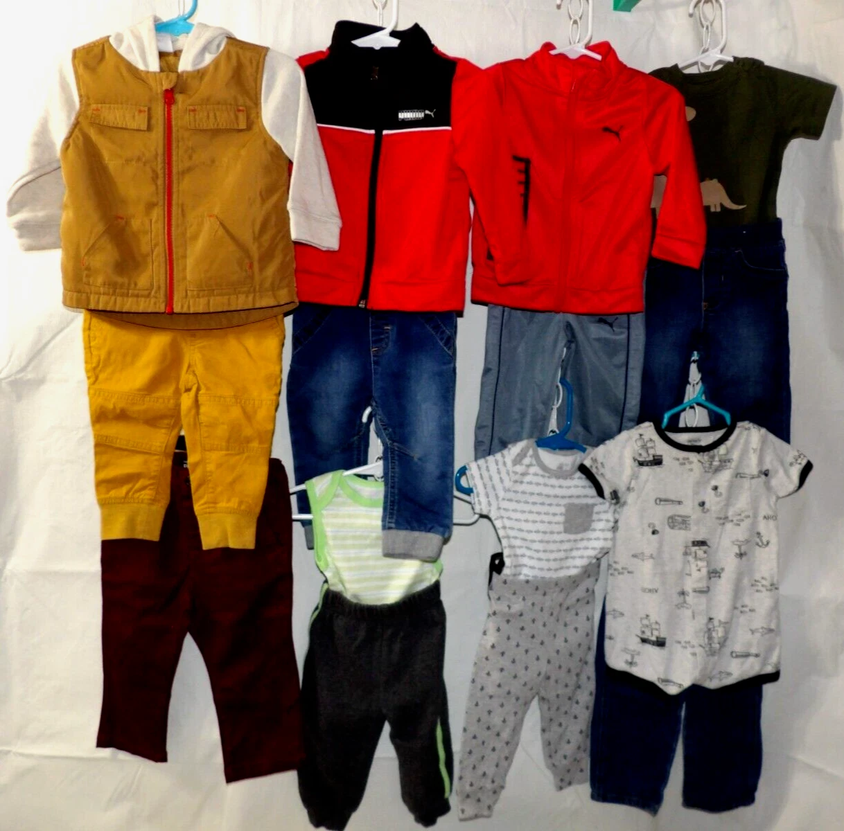 Boys• Siz 12 Mo• Mix & Match Clothing Lot• 15 Pieces• Puma• The Childrens Place•