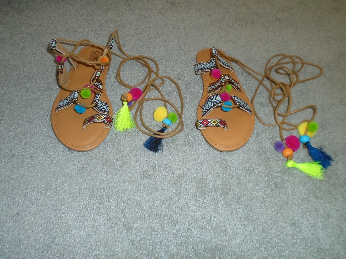 Pom pom tassel sandals hot sale