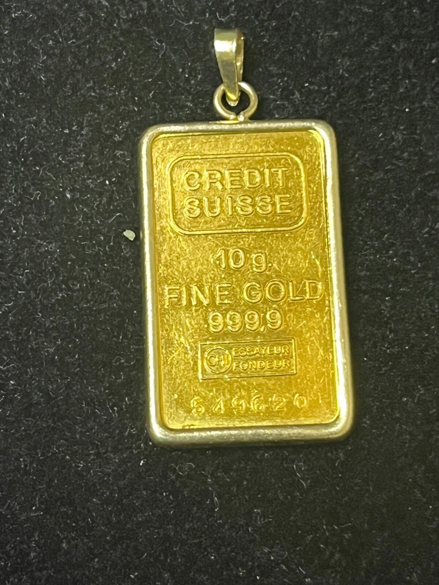Credit Suisse Fine Gold .999 10g 14kt Gold Pendant with 3mm Bale