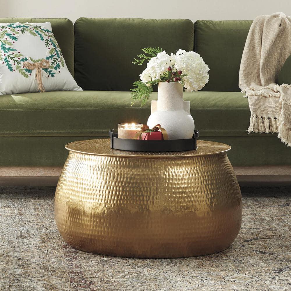 Metallic Gold Furniture Living Room HOMCOM Fabric Wingback Armchair,