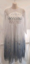 Elsa Snow Queen Costume Disney Frozen 2 White Blue Ombre Dress GirlsLarge