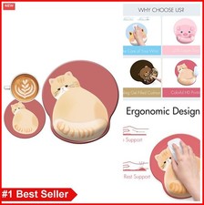 Ergonomic Mouse Pad Wrist Support 9.9 Inch Gel Cat Wrist Rest Non-Slip Cute