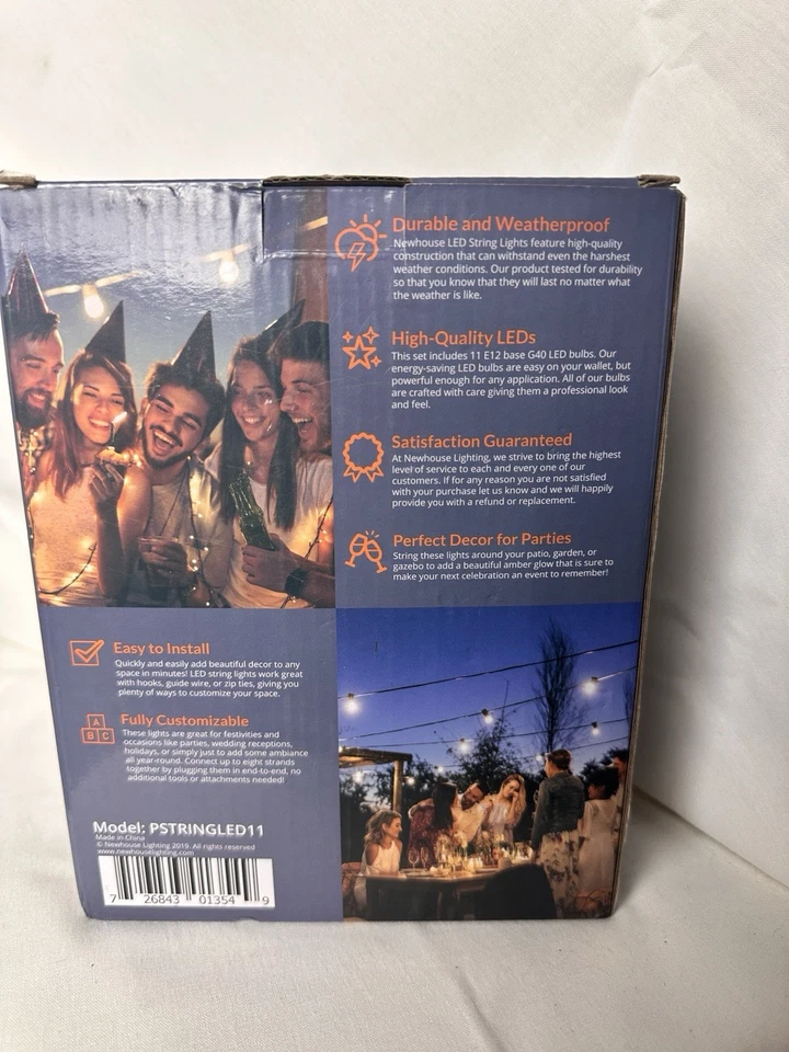 Cadena de luces exteriores 17 pies G40 globo patio luces Foto 4 de 4