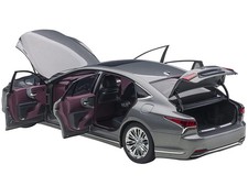 Lexus LS500h Manganese Luster Gray Metallic with Crimson and Black Interior 1/18