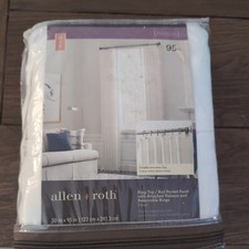 Allen & Roth Curtains-Ring Top w Rod Pocket Panel & Valance 50"x95" - White