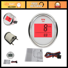 Digital RPM Tachometer Gauge with Hour Meter for Car Truck Boat Yacht 0-9990RPM