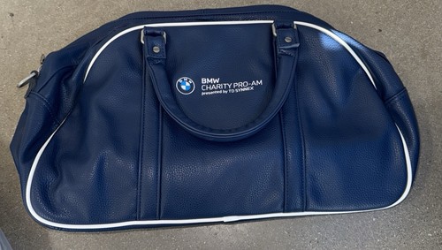 PRG BMW Charity Pro-Am Duffel Bag Navy Blue Leather-Like Travel Gym ...
