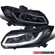 Fit 2012-2015 Honda Civic Black Smoke Led Bar Projector Headlights Lamps 12-15
